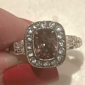 Brighton Silver and Pink Women's Ring Sz 7